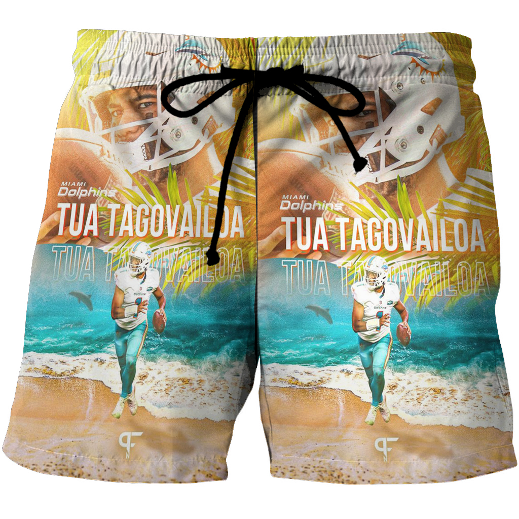 Miami Dolphins Tua Tagovailoa1 3D All Over Print Summer Beach Hawaiian Short