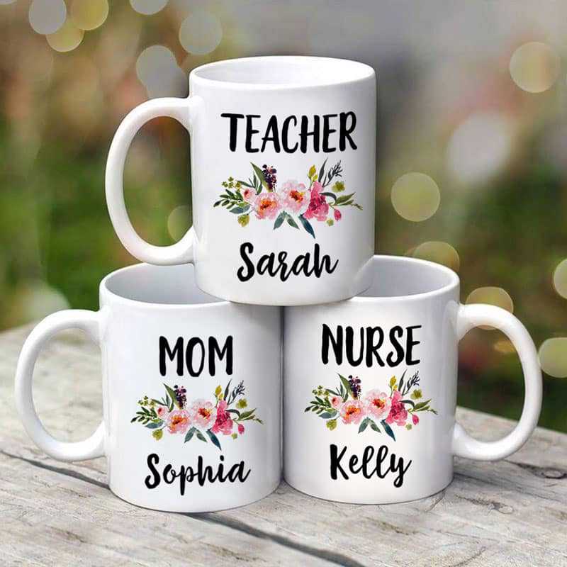 Simple Name Job Mug Birthday Gift Anniversary Gift For Family Coworker Colleague Personalized Coffee Mug