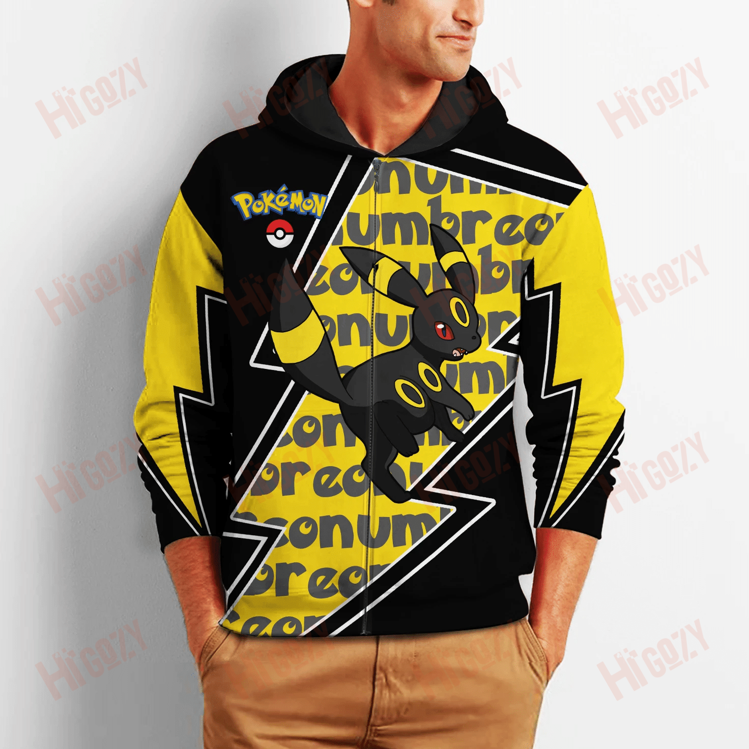 Umbreon Costume Pokemon 3D All Over Printed Shirt Zip Hoodie