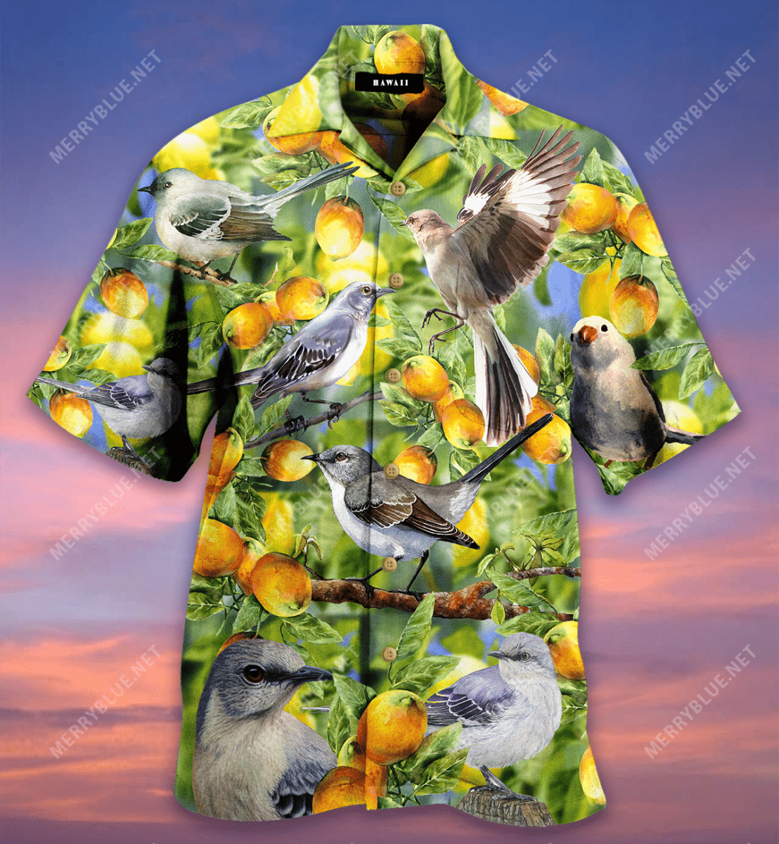 Amazing Mockingbirds And Lemon Hawaiian Shirt