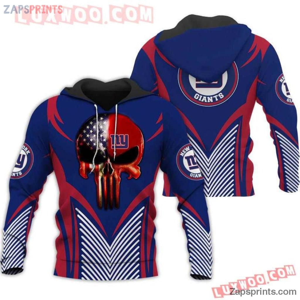 New York Giants Flag Skull 3D Hoodie Gift For Fan Football Lovers