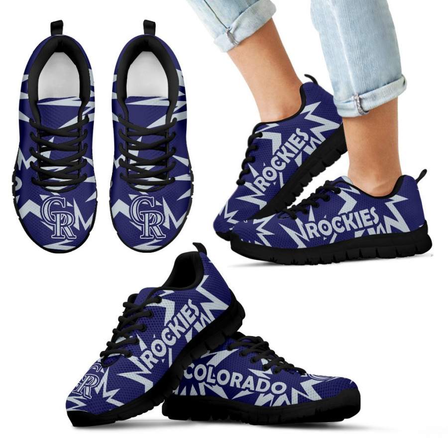 Zig Zag Circle Dizzy Excellent Nice Logo Colorado Rockies Sneakers