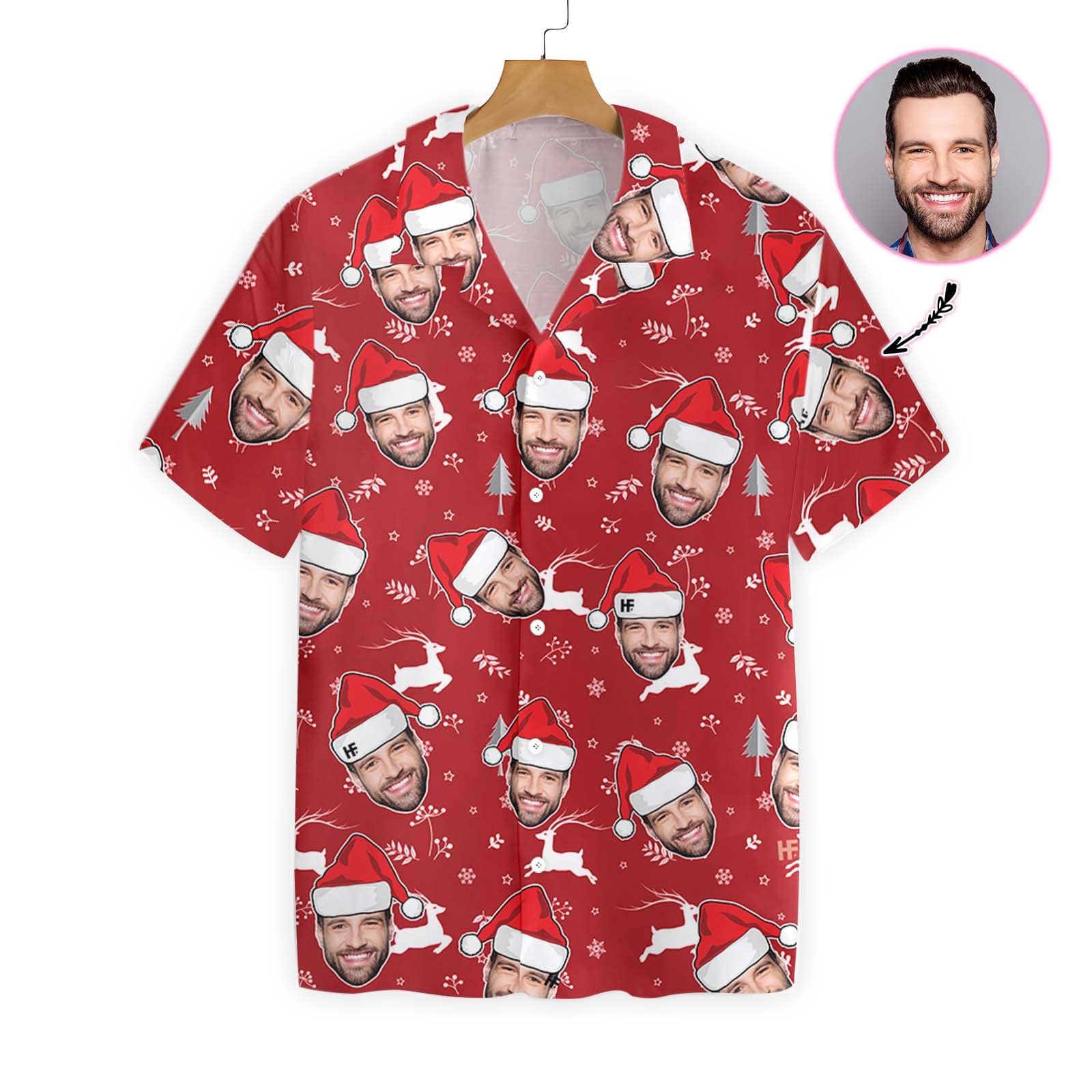 Funny Custom Face Christmas Hawaii Shirt For Hawaii Aloha Ha76200