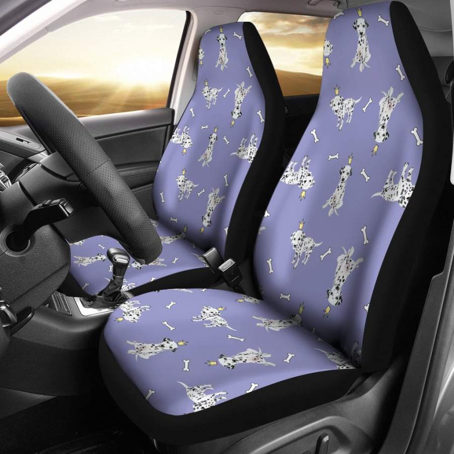 Puppy Dalmatian Dog Pattern Print Universal Fit Car Seat Cover