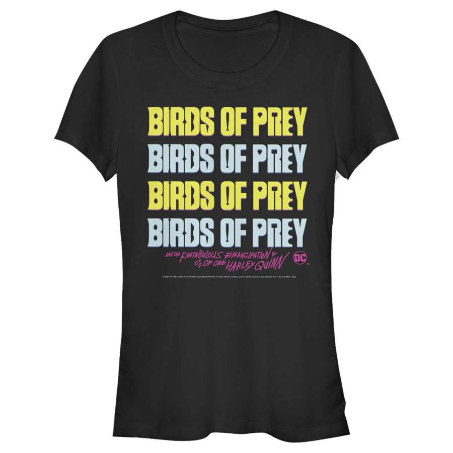 Birds of Prey Junior’s Logo Stack  T Shirt