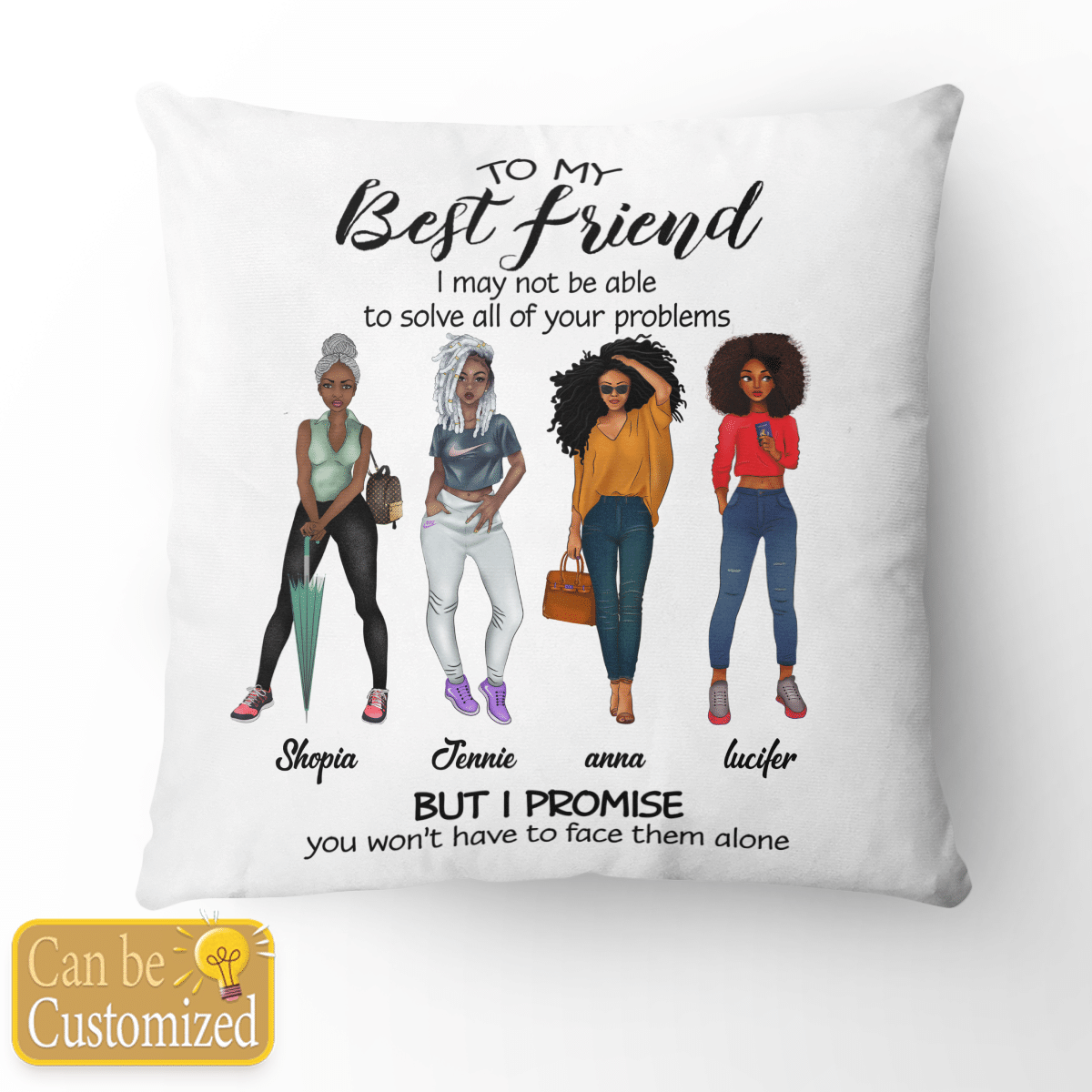 Personalized Pillow For Best Friends Gifts Birthday Pillow For Friends Gifts For Best Friends Pillow 4 Black Girls Custom Friends Pillow