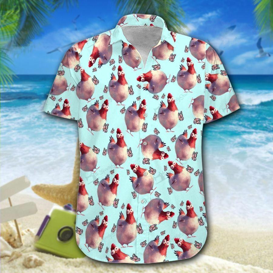 Hawaii Aloha Shirts Chicken Pattern Ha99219