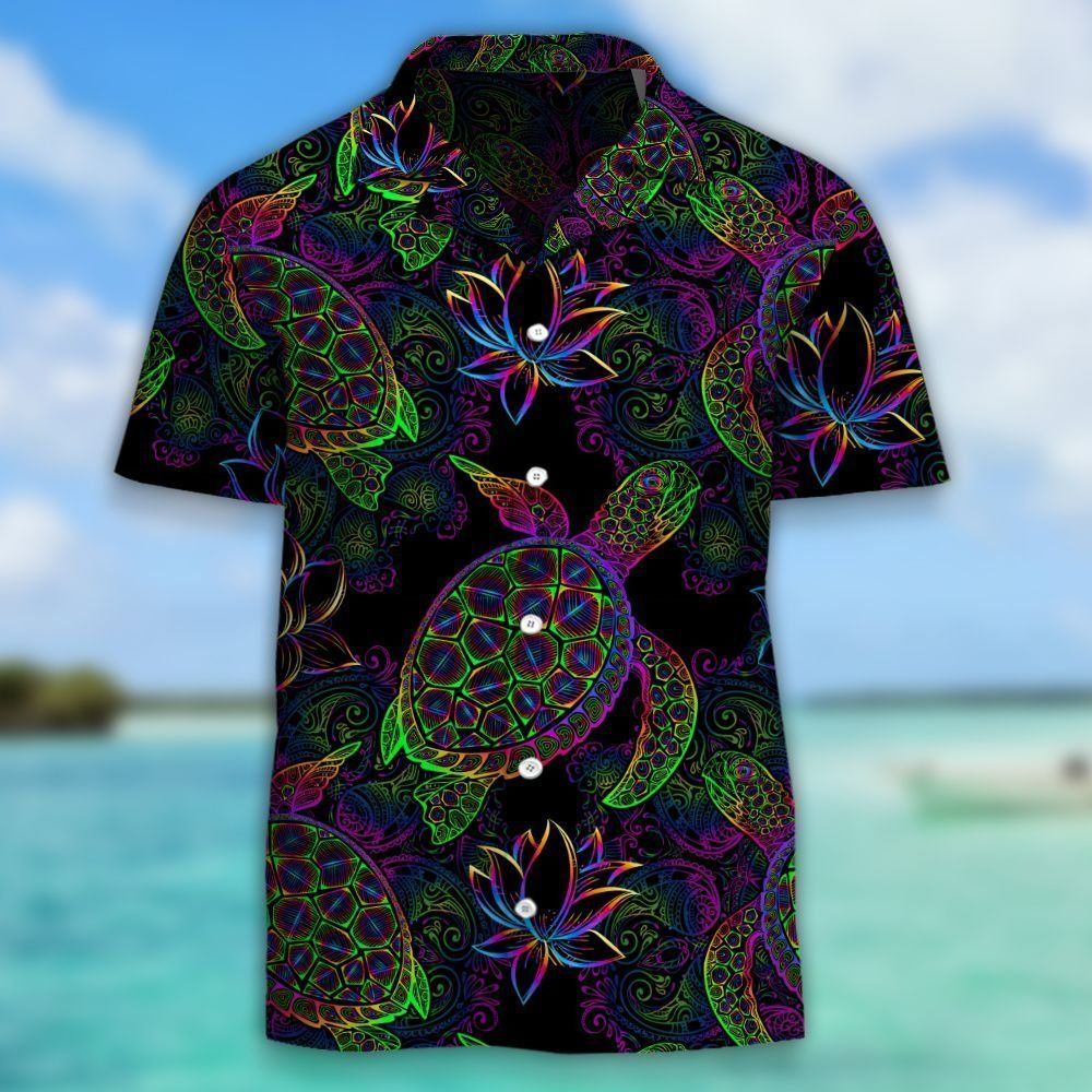 Sea Turtle In Psychedelic Multicolor Hawaii Shirt For Men Women Adult Ha11905