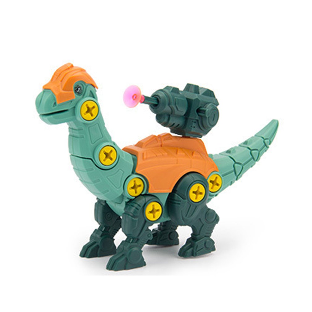 Assembled Dinosaur Disassembly Children’s With Soft Projectile Ejection Screwable Dinosaur Figures Bricks Dino Toys Combination alx