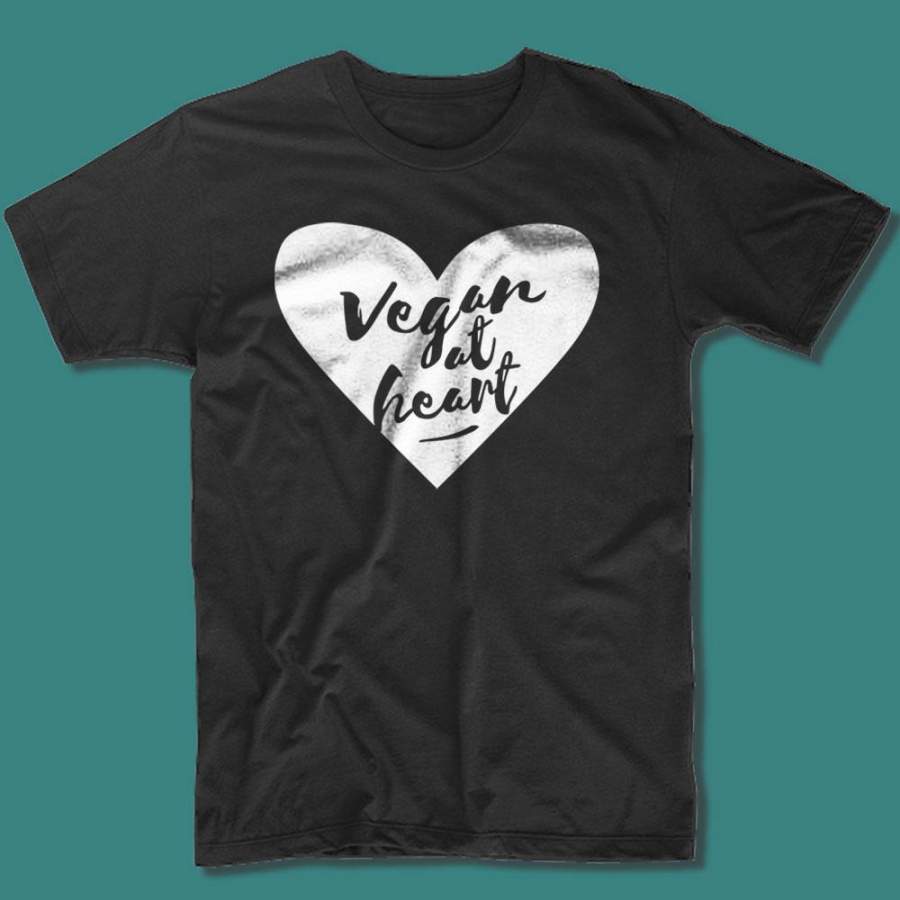 Vegan At Heart Animal Rights Plant Based Love Men’S T Shirt