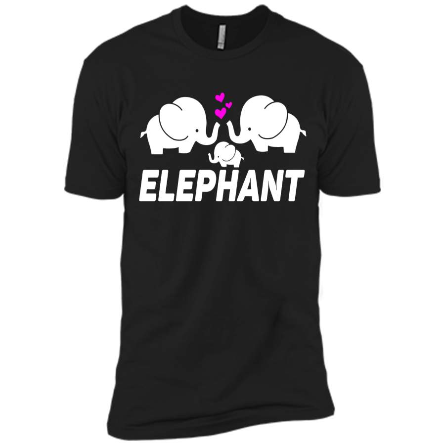 Men_s Women_s T Shirt Three Elephants Family Next Level Premium Short Sleeve Tee