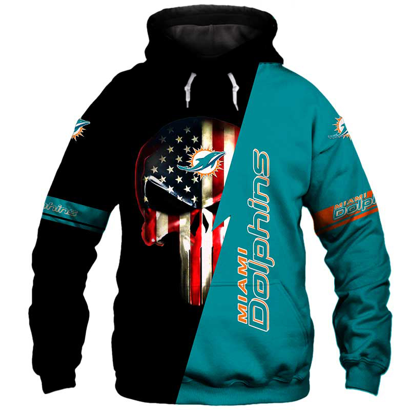 Miami Dolphins Hoodies Skulls New Design Sweatshirt For Fans