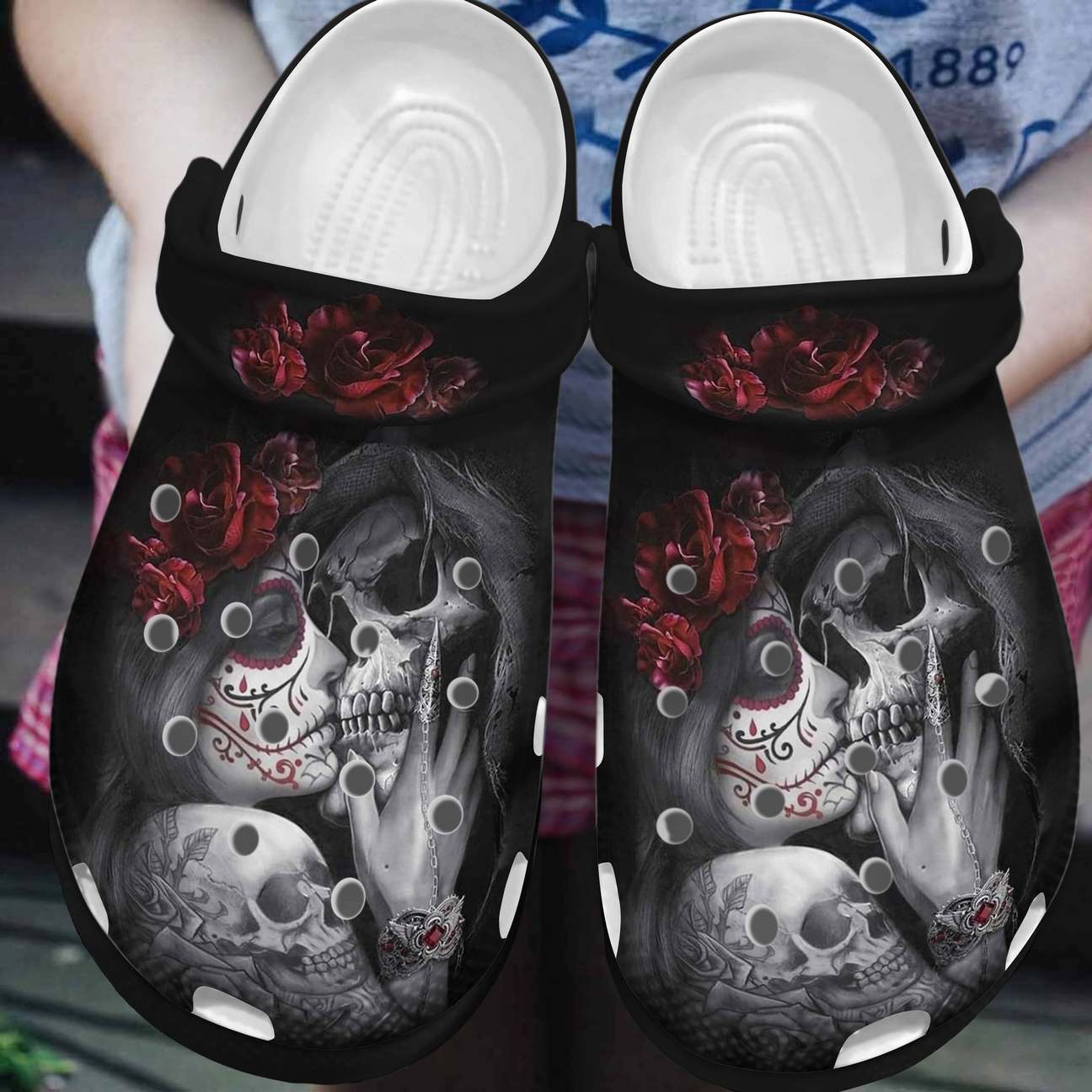 Skull Personalized Clog, Custom Name, Text, Color, Number Fashion Style For Women, Men, Kid, Print 3D You And Me