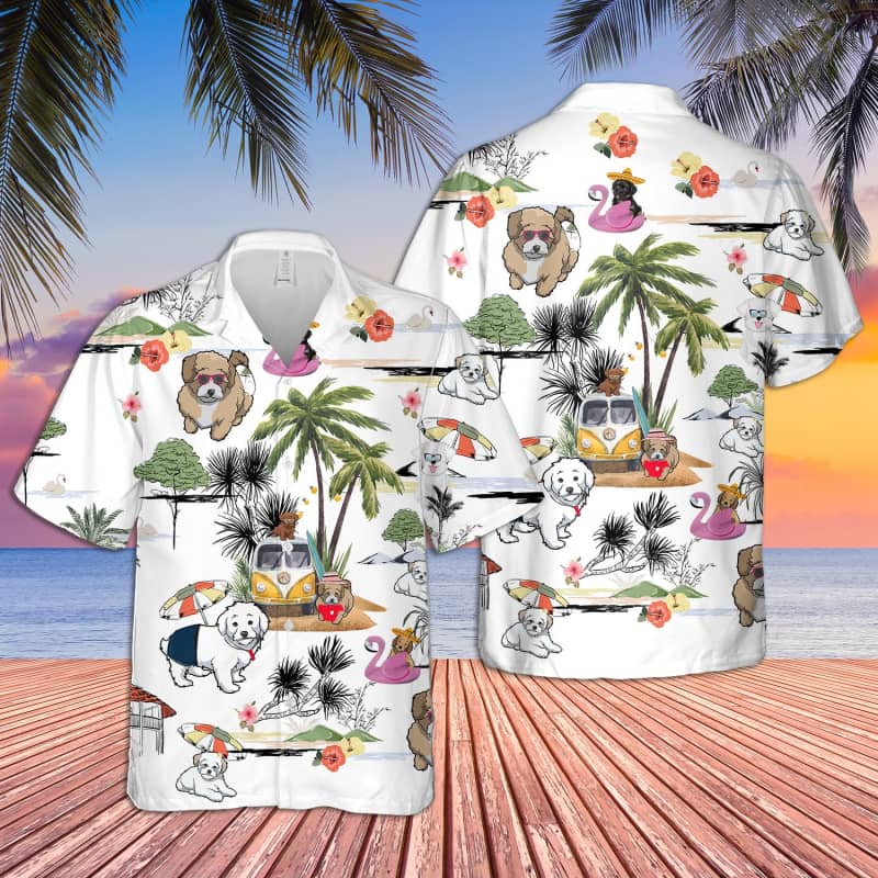 Unisex Maltipoo Beach Hawaiian Shirt