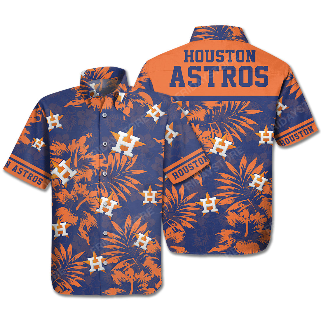 Houston Astros Hawaiian Shirt Houston Astros Baseball Orange Black Hawaii Aloha Shirt