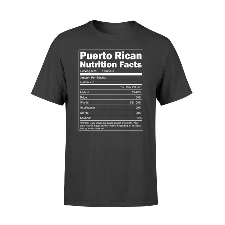 YOLOstuff Puerto Rican Nutrition Facts T-shirt