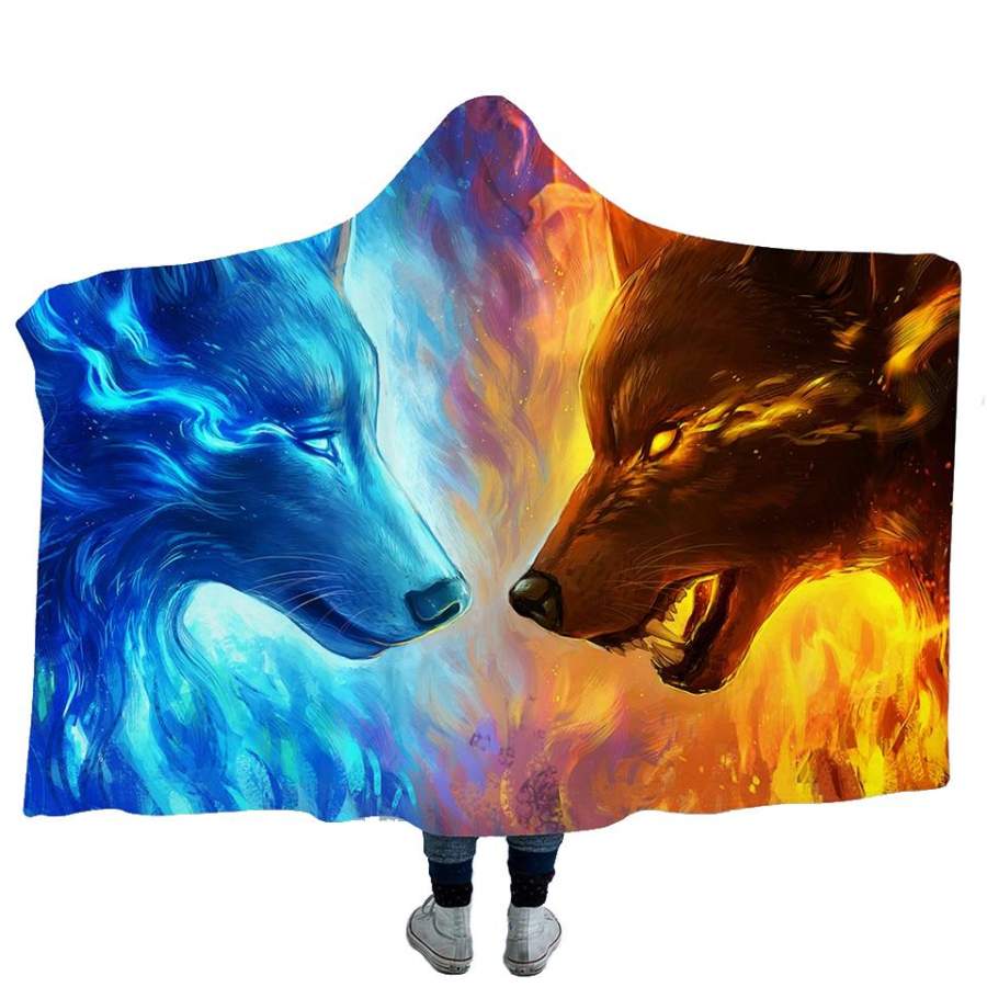 Ice And Fire Hooded Blanket