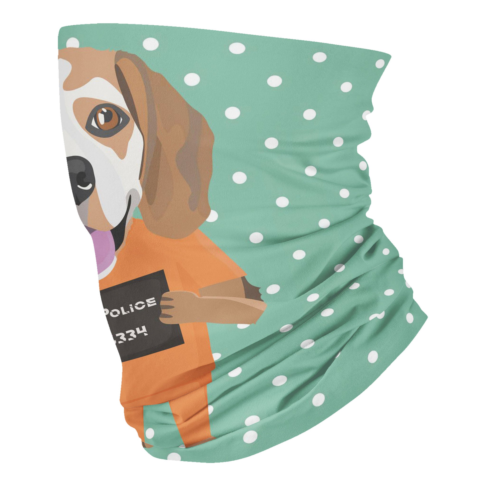 Mugshot prison clothes dog beagle – Neck Gaiter