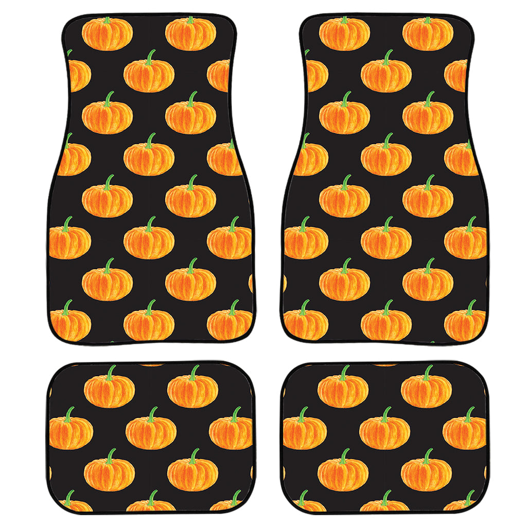 Watercolor Pumpkin Pattern Print Front And Back Car Floor Mats, Front Car Mat