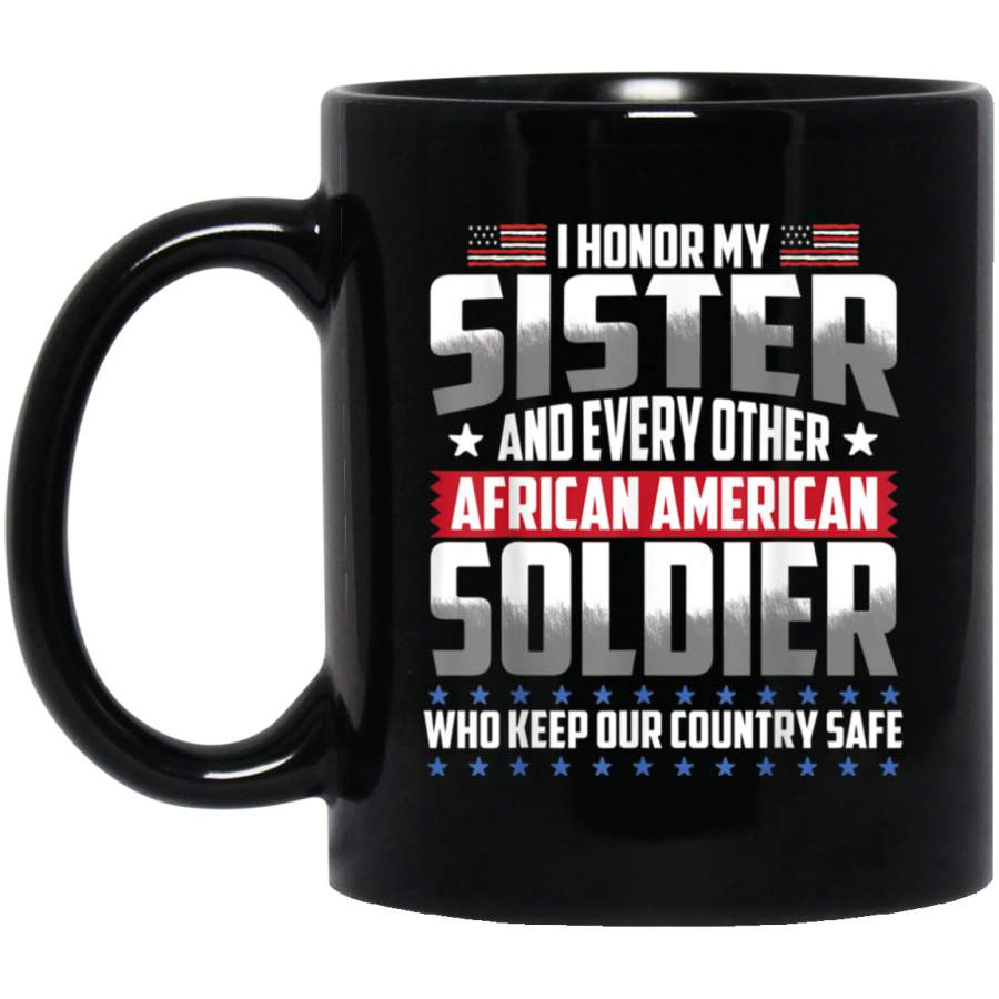 African American Soldier Veteran Sister Gift Black History  Mug