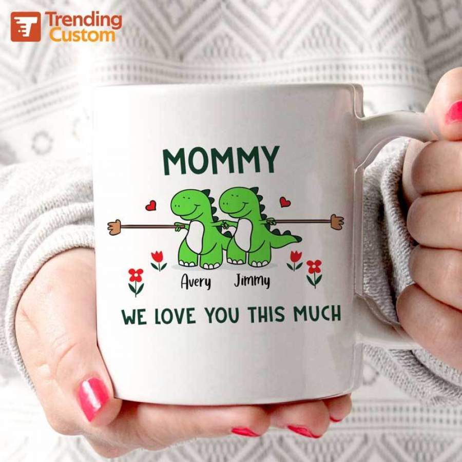 I Love You This Much Dinosaur Personalized Mug