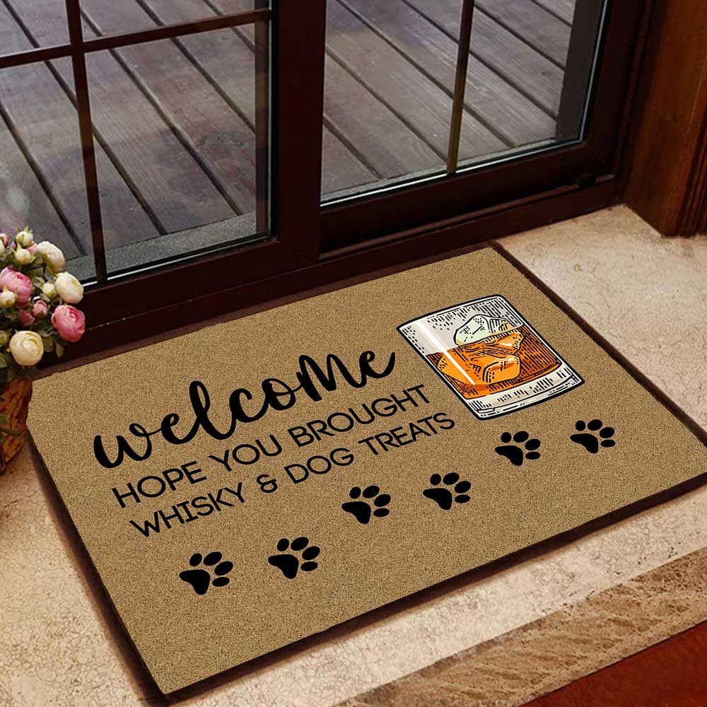 Hope You Brought Whiskey And Dog Treats 01 All Over Printing Doormat Pre2357