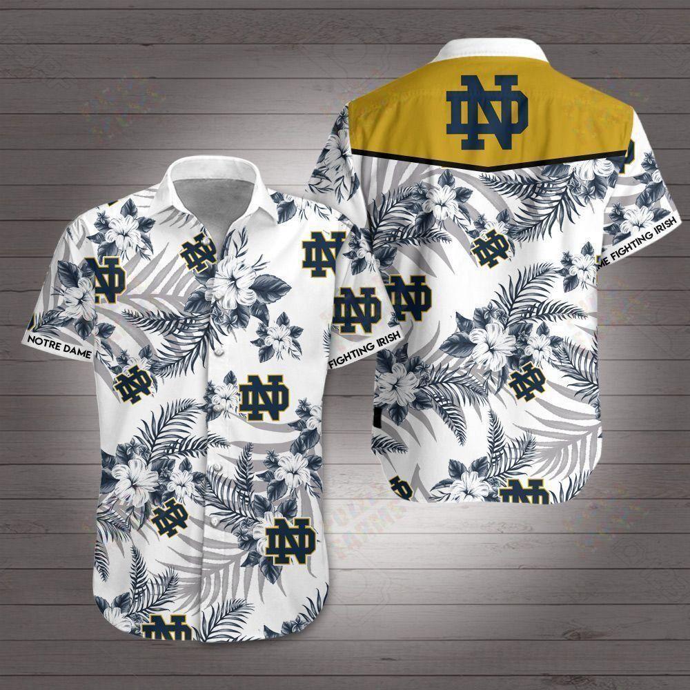 Beach Shirt Notre Dame Fighting Irish Hawaii Shirt Summer Button Up Shirt For Men Beach Wear Short Sleeve Hawaii Shirt