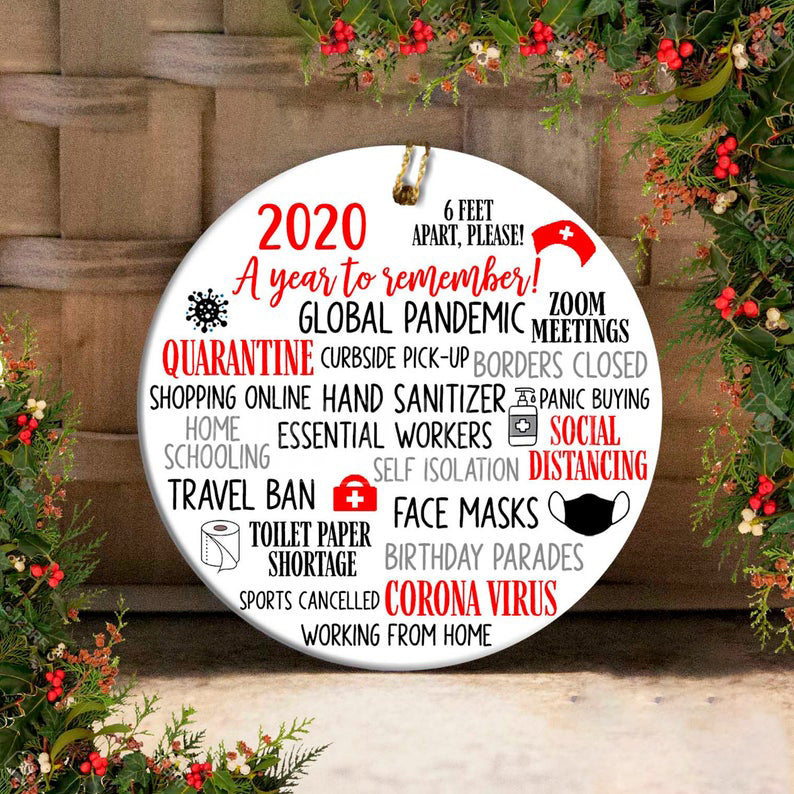 2020 Quarantine Ornament Commemorative Gift Pandemic Ornament 2020