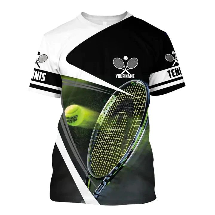 Personalized Name 3D All Over Print Tennis T Shirt Men Women, Tennis Player Uniform Hoodie