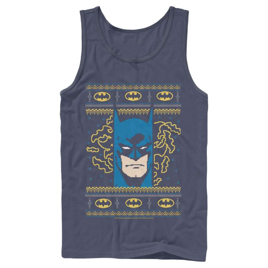 Batman Men’s Ugly Christmas Masked Hero  Tank Top