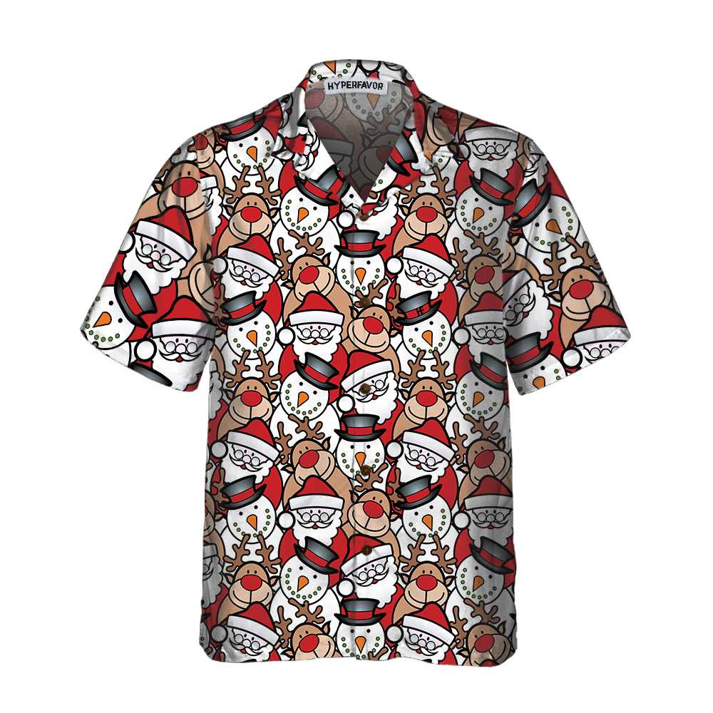 Santa Reindeer And Snowman Hawaii Funny Christmas Shirt For Best Xmas Gift Idea Ha73675