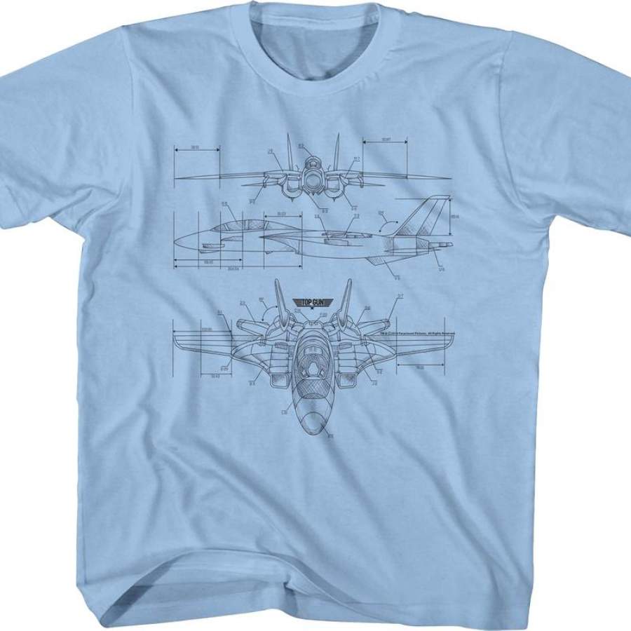 Youth Aircraft Diagram Top Gun Shirt