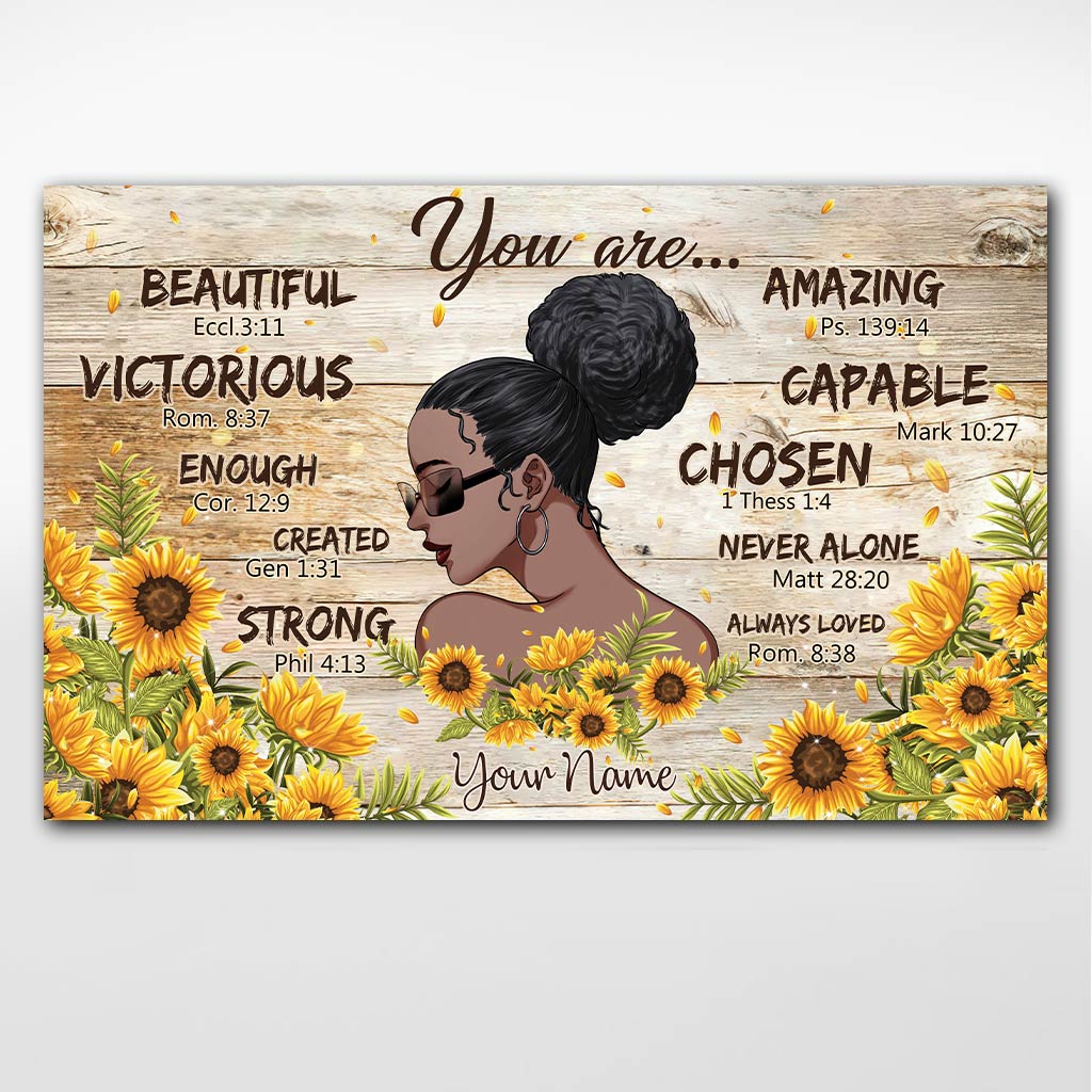 You Are Beautiful Afro Girl – Personalized African American Poster