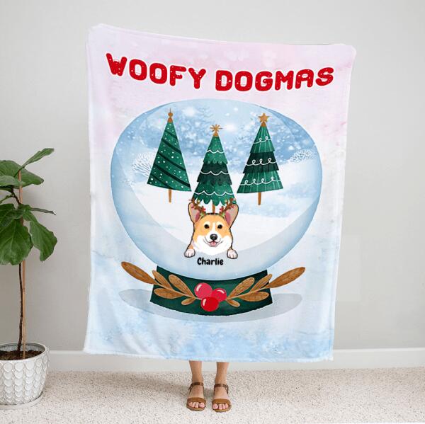 Personalized Dog Blanket Custom- Christmas Gifts For Dog Lovers – Up To 4 Dogs