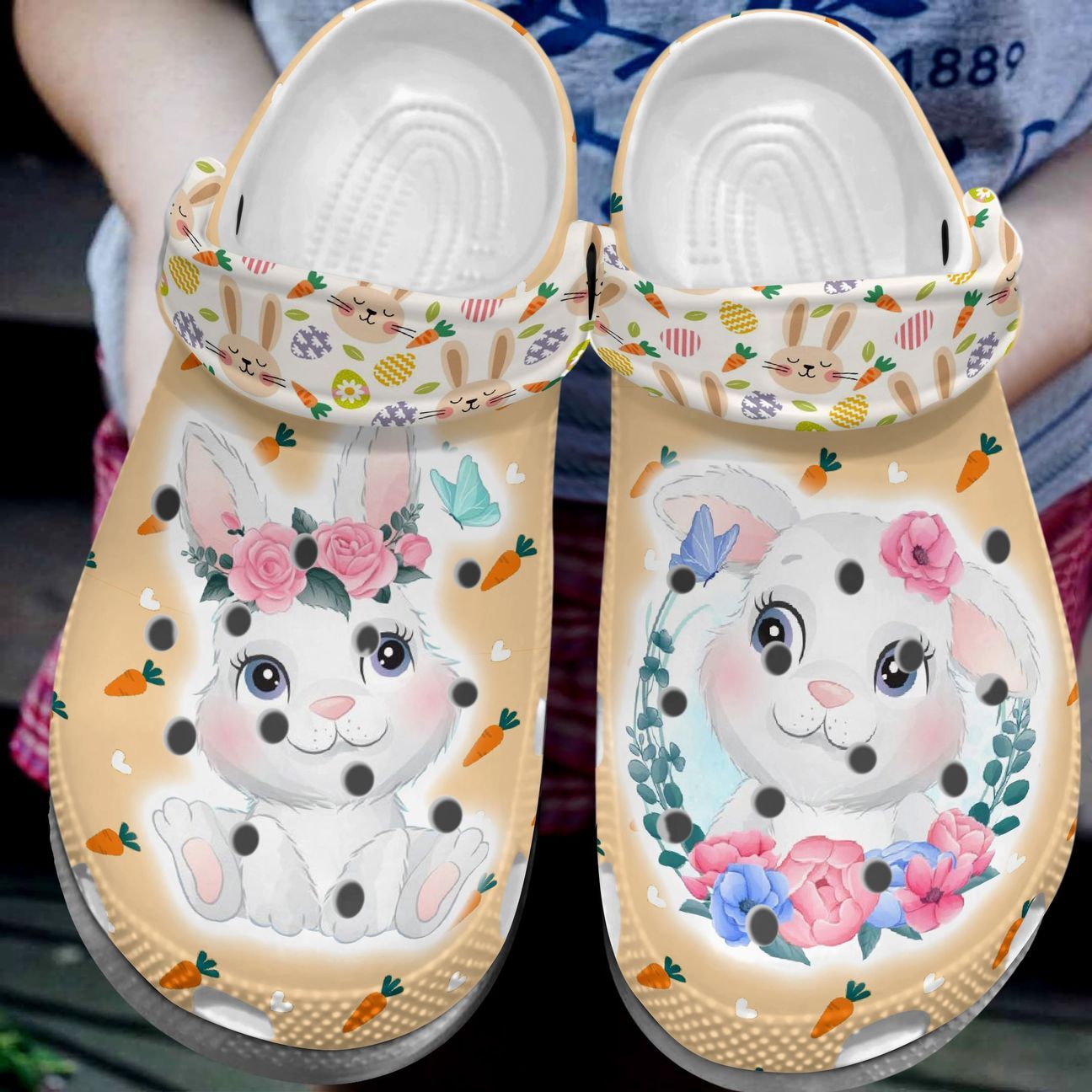 Rabbit Personalized Clog, Custom Name, Text, Color, Number Fashion Style For Women, Men, Kid, Print 3D Cute Rabbits