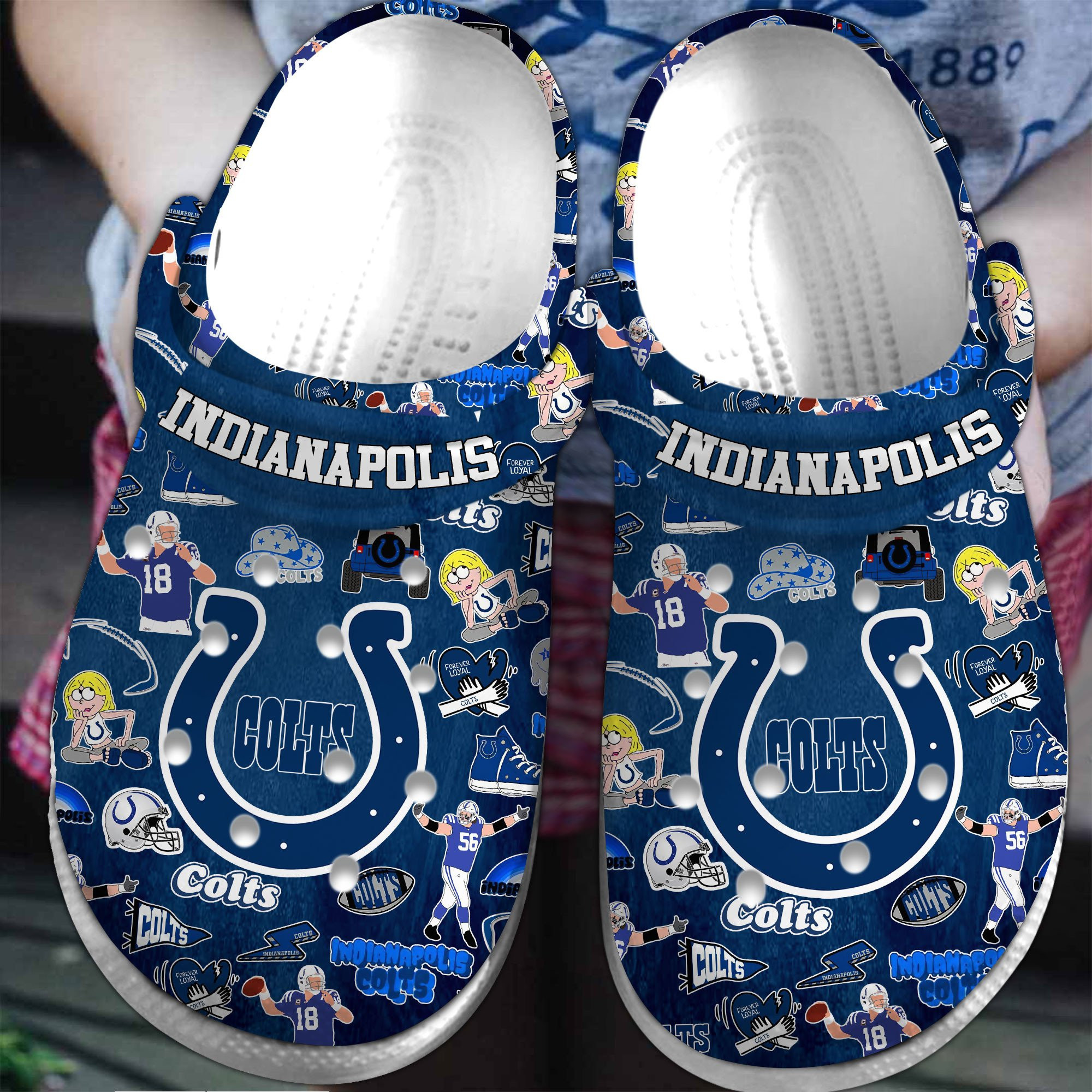 Indianapolis Colts NFL Sport Crocss Crocband Clogs Shoes Comfortable For Men Women and Kids