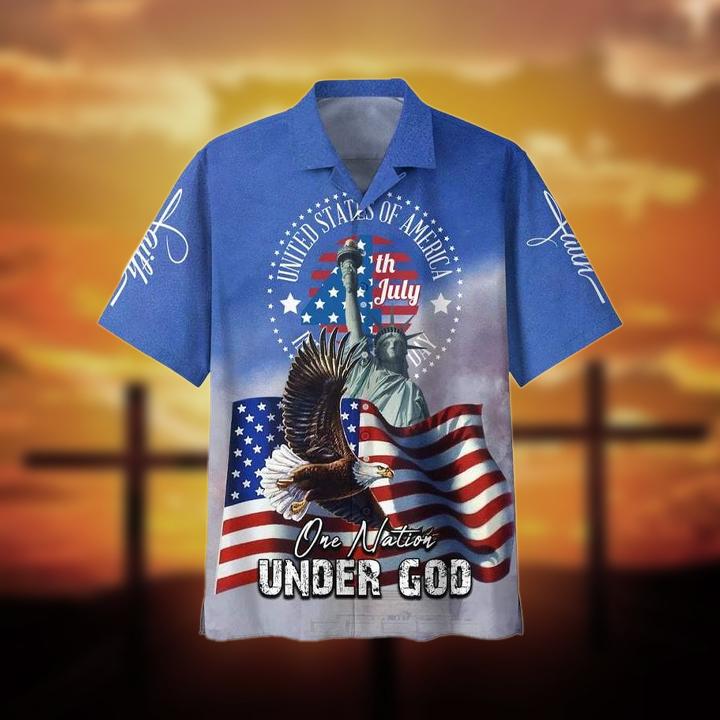 4Th July One Nation Under God Independence Day Hawaiian Shirt | For Men & Women | Adult | Hw5652