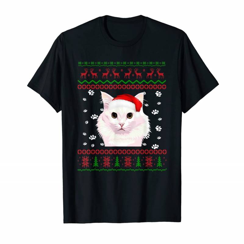 Turkish Angora Cat Ugly Christmas Sweater Cat Lover Gift T-shirt