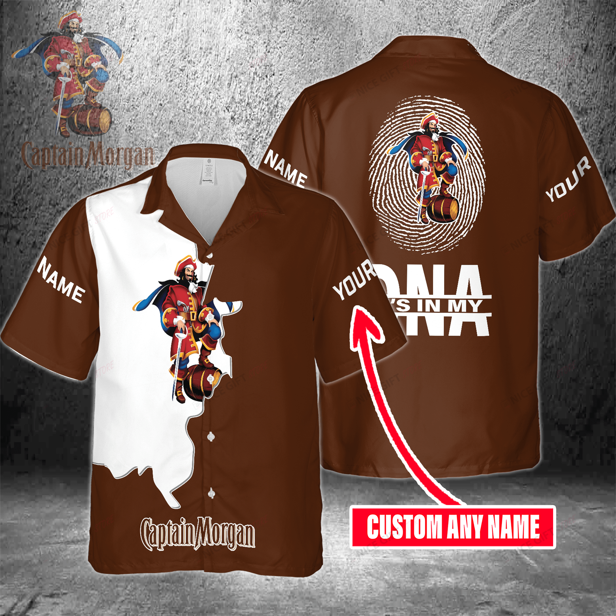 Captain Morgan Custom Name It’S In My Dna Hawaiian Shirt 3Hs-Z6V6