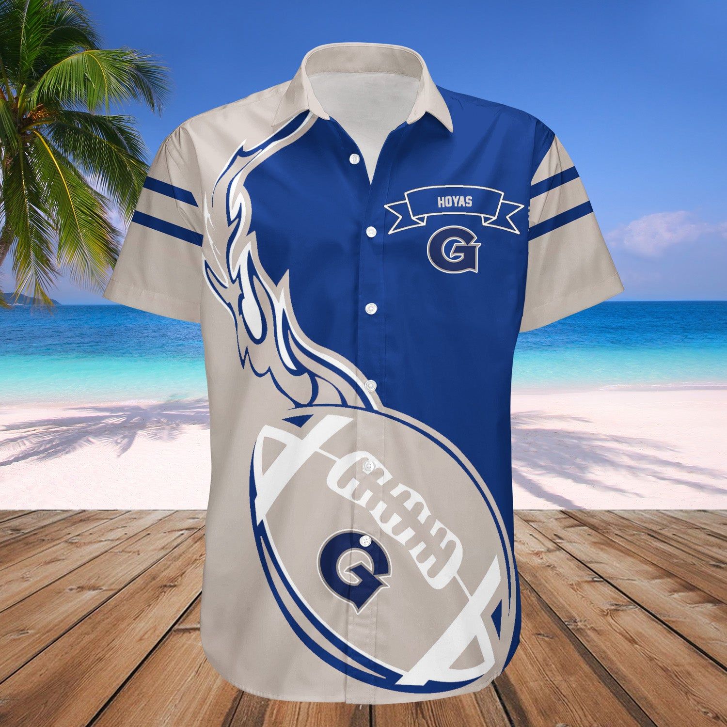 Georgetown Hoyas Hawaii Shirt Flame Ball – NCCA