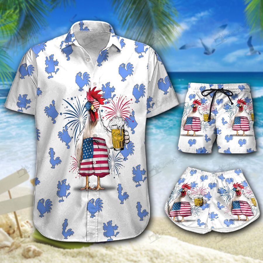 Chicken Beer Hawaiian Shirt Shorts Ha68234