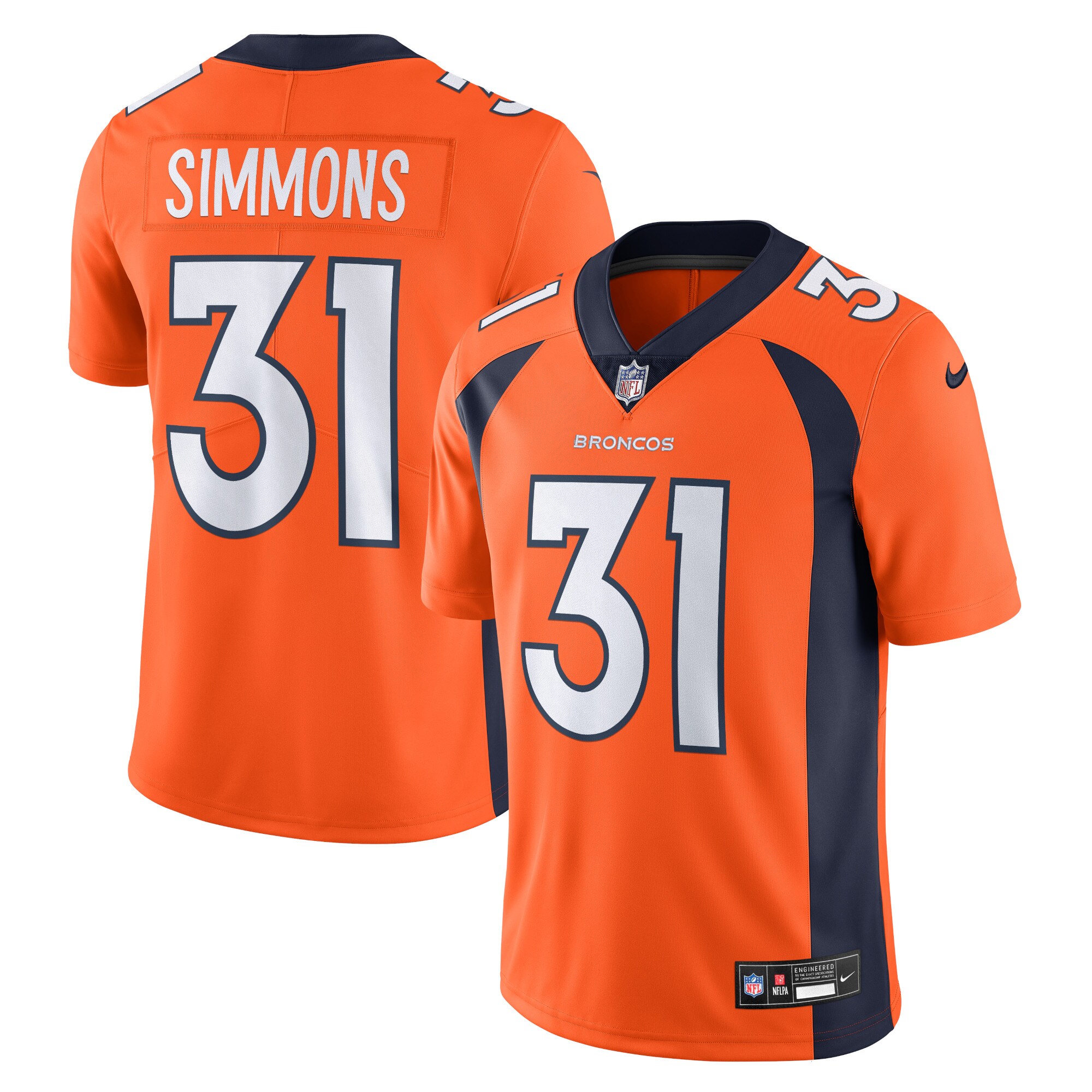 Justin Simmons Denver Broncos Vapor Untouchable Limited Jersey – Orange