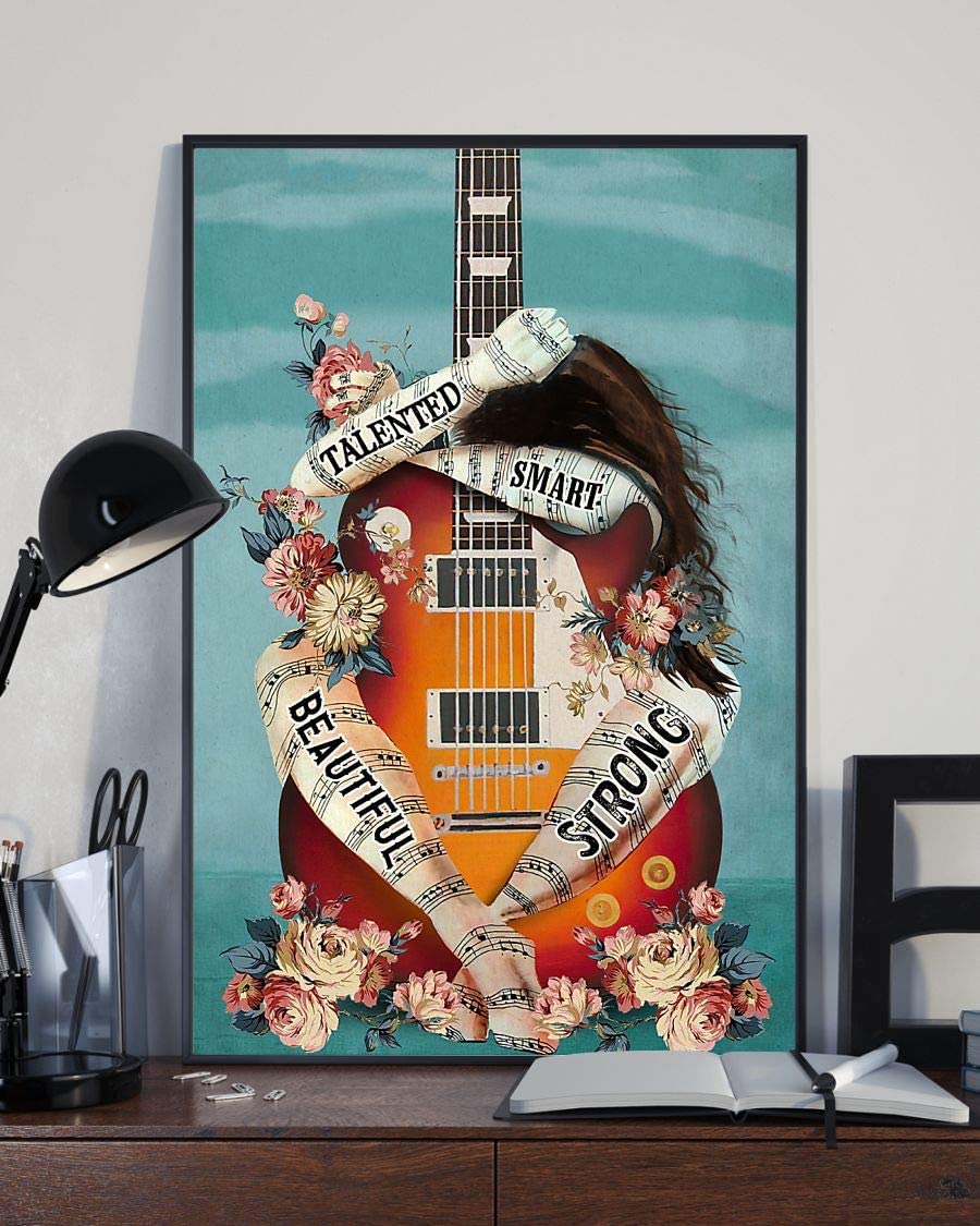 Bass Guitar Girl I Am Talented Smart Beautiful Strong Poster Perfect Ideas On Xmas Birthday Home Decor