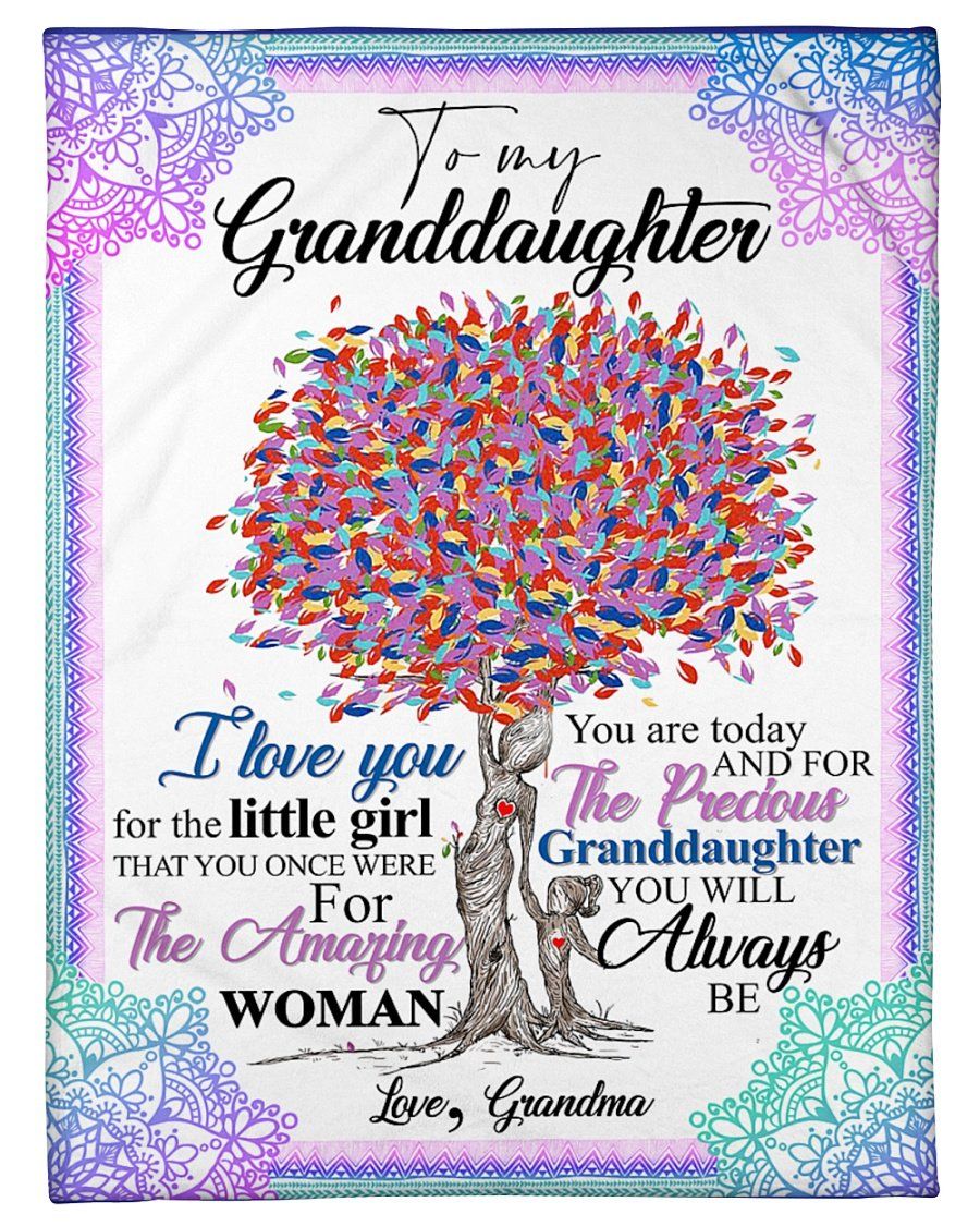 [Personalized Name] Grandma Colorful Tree You Are Today Fleece Blanket, Sherpa Blanket, Gift For Granddaughter Gift For Family Member, Friends Gift, Christmas Gift, Home Decor, Home Living