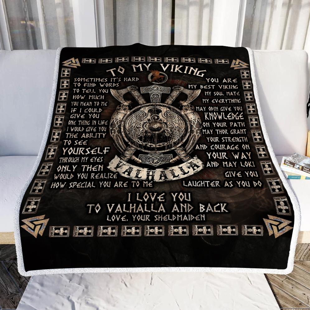 To My Viking. I Love You To Valhalla And Back Throw Blanket