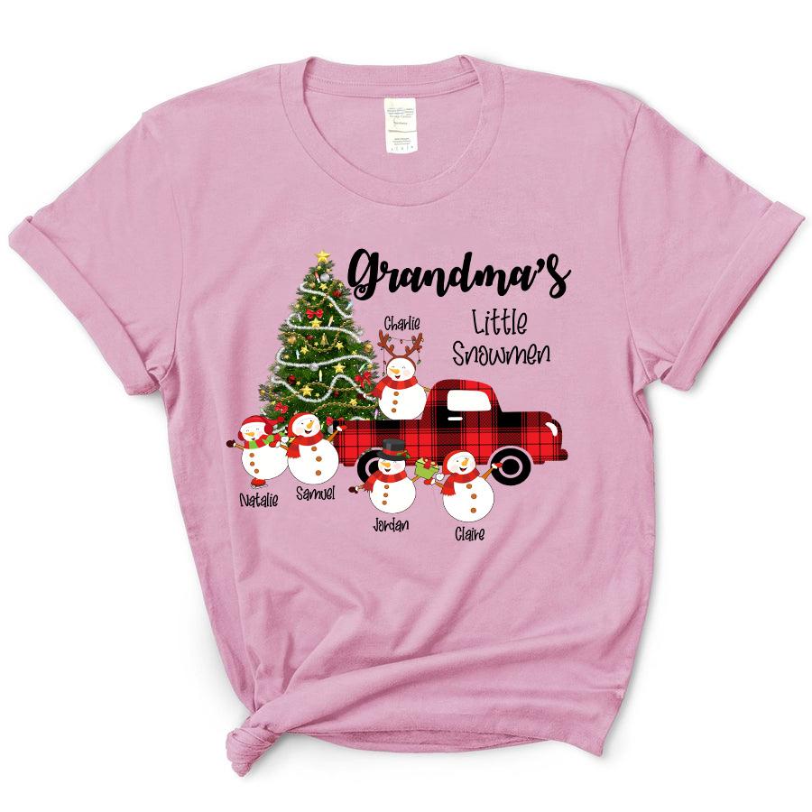 Grandma’S Little Snowmen With Truck – Christmas | T-Shirt