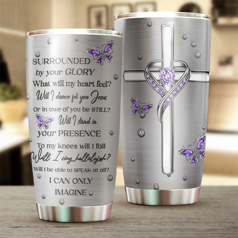 Jewelry Butterfly Will I Sing Hallelujah Jesus Faith Tumbler-Jesus Gift -Birthday Christmas Gift For Jesus Lover Catholic Christians