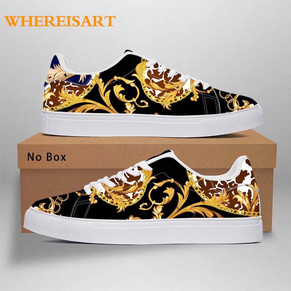 WHEREISART 2021 Men PU Canvas Shoes Luxury Eurpoen American Floral Casual Sneakers Male Teen College Footwear Tenis Dropshipping alx