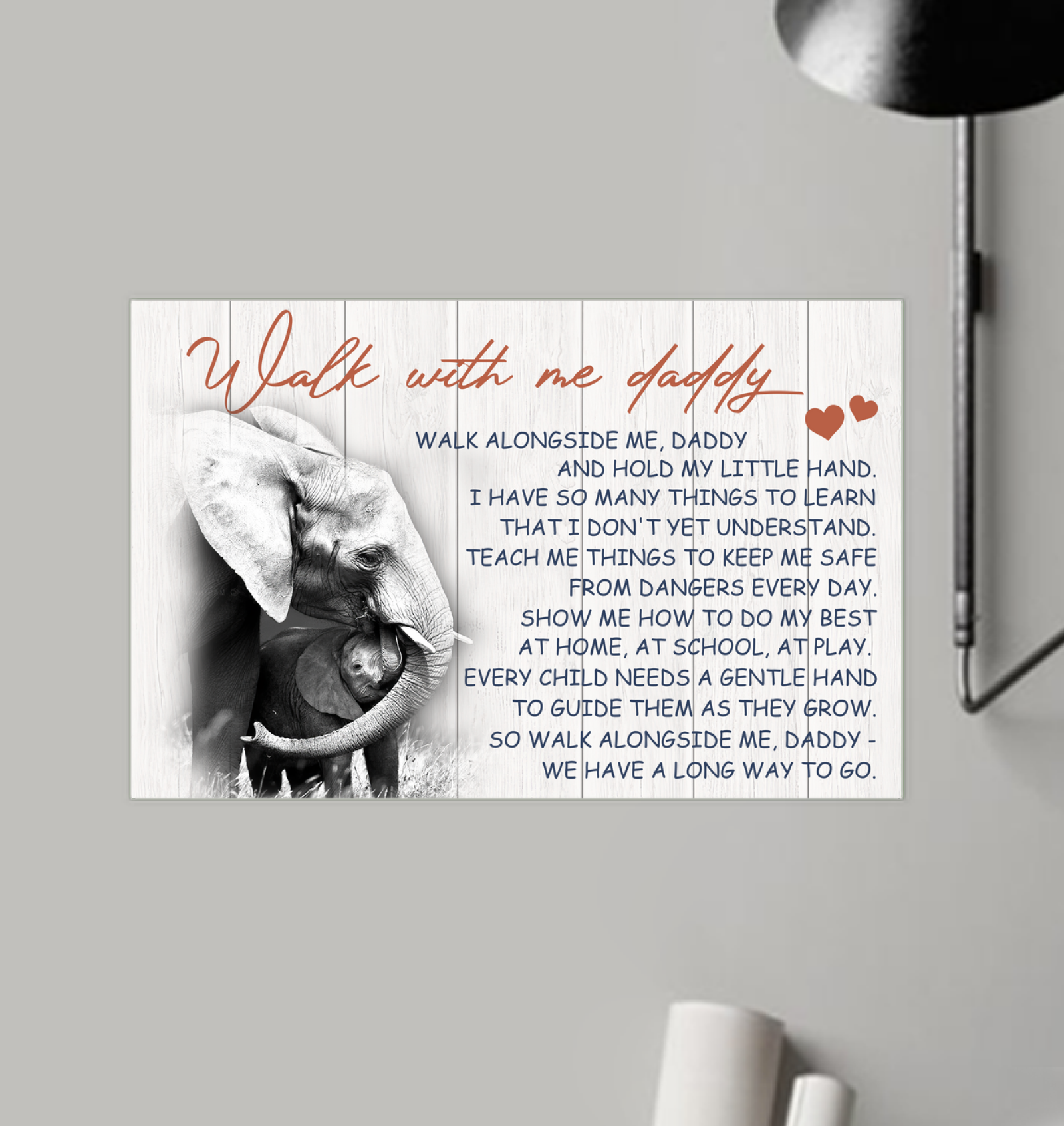 Elephant Walk With With Me Daddy Matte Canvas