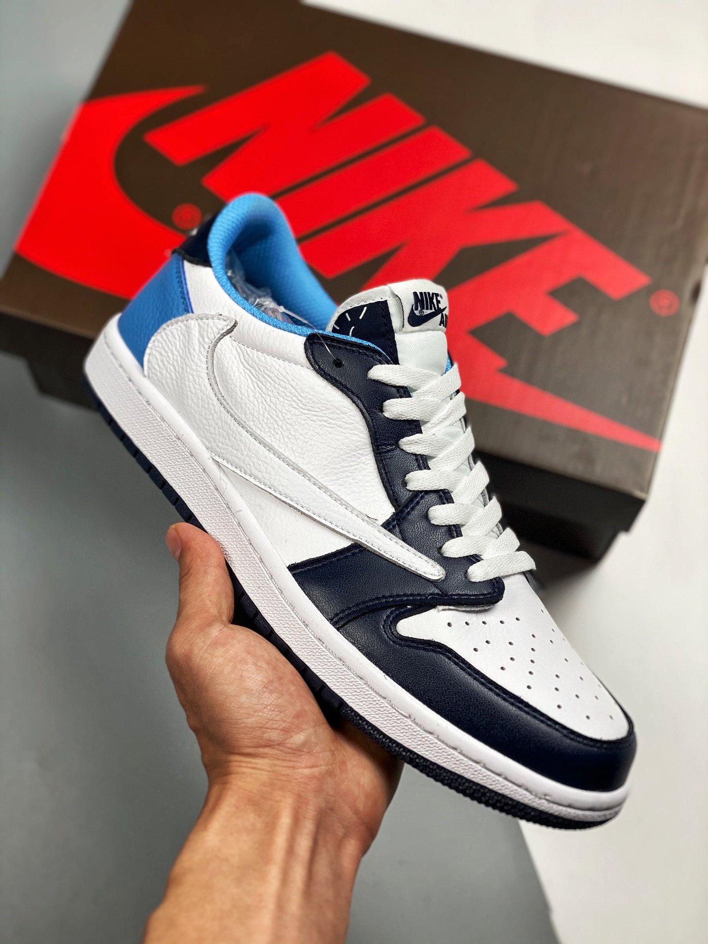 Travis Scott x JD 1 Low UNC White Navy Blue 5338828